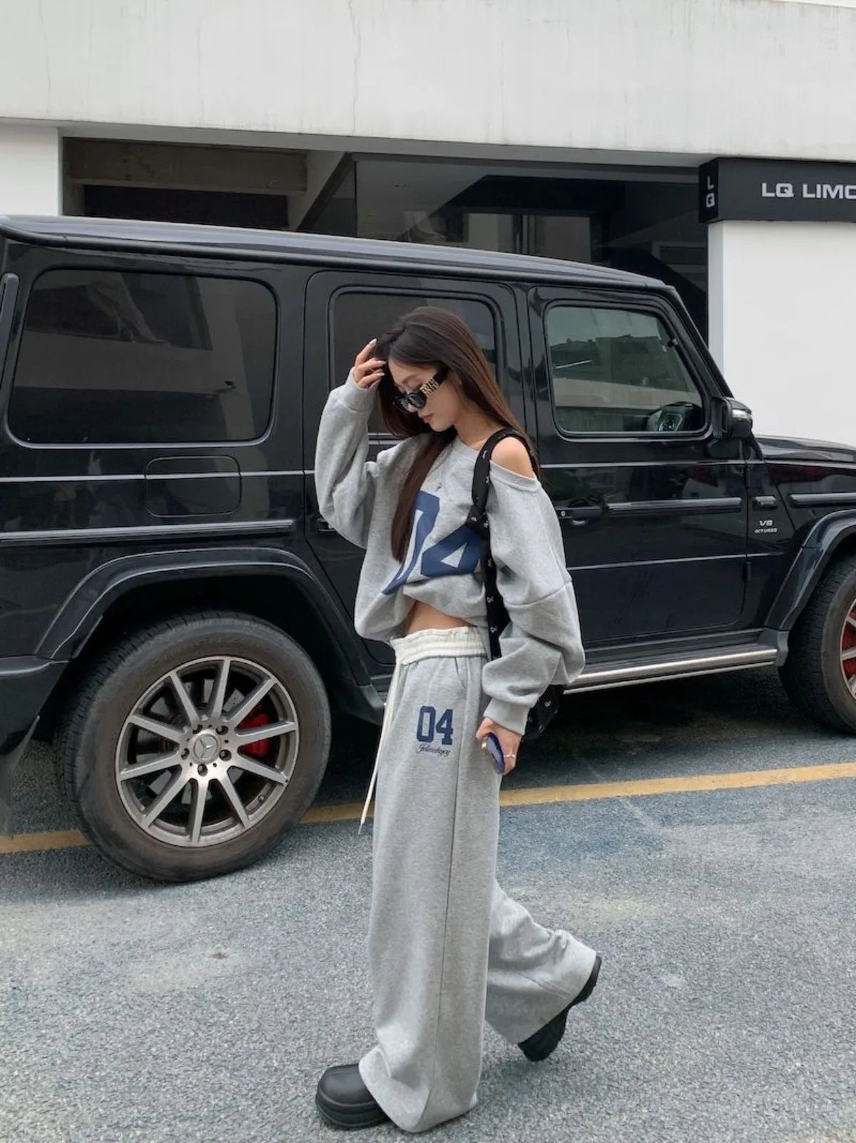 High Waisted Wide Leg Joggers