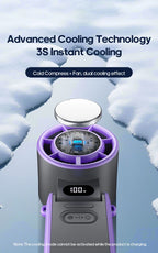 Portable High Speed Cooling Handheld Fan 3600mAh Rechargeable 100 Speed Adjustable Mini Foldable Air Cooling Turbo Fan & Lanyard