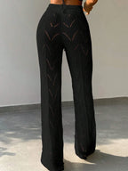 High-Waisted Crochet Wide-Leg Beach Trousers