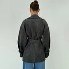 Suede Lapel Overcoat