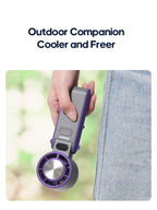 Portable High Speed Cooling Handheld Fan 3600mAh Rechargeable 100 Speed Adjustable Mini Foldable Air Cooling Turbo Fan & Lanyard