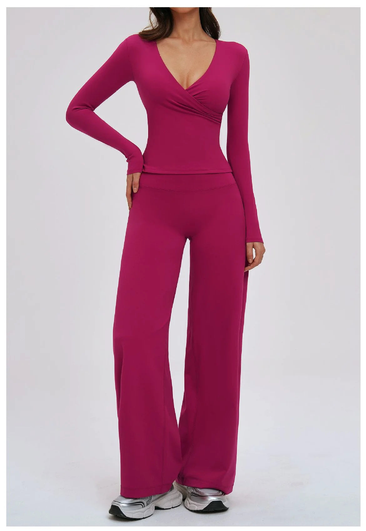 Deep-V Flared Yoga Set