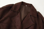 Brown Suede Long Sleeve Jacket