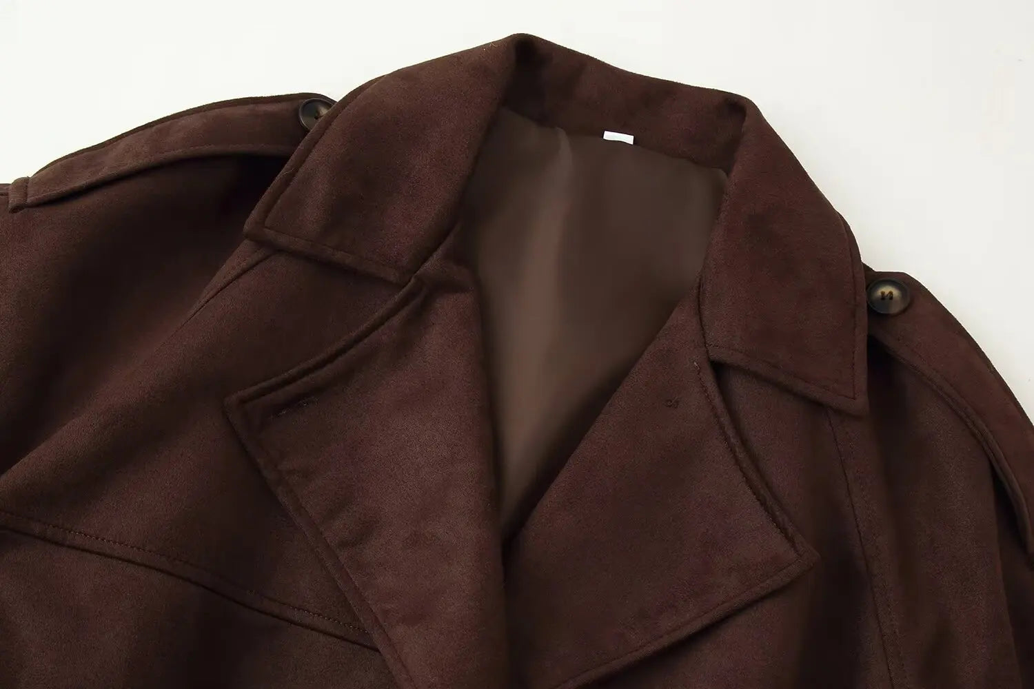 Brown Suede Long Sleeve Jacket