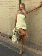 Metal Ring Tassel Mini Dress