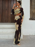 Floral Print Skew Collar Co-Ord