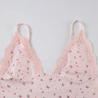 Floral Lace Camis Two-piece Pajamas Set