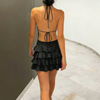 Polka Dot Halter Mini Dress