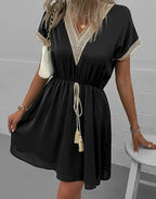 Lacey V Neck Short Beach Dress