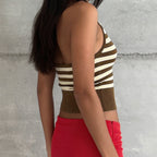 Vintage Striped V-Neck Tank Top