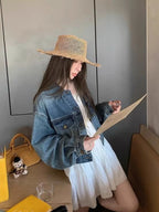 Loose Fit Short Sleeveless Denim Jacket