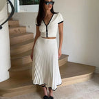 White Pleated Skirt Co-Ord
