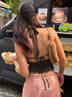 Sexy Ruffled Backless Crop Top