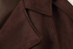 Brown Suede Long Sleeve Jacket
