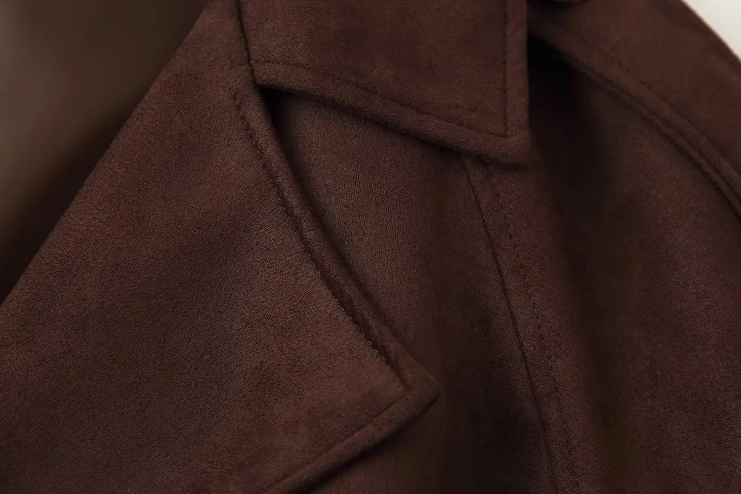 Brown Suede Long Sleeve Jacket