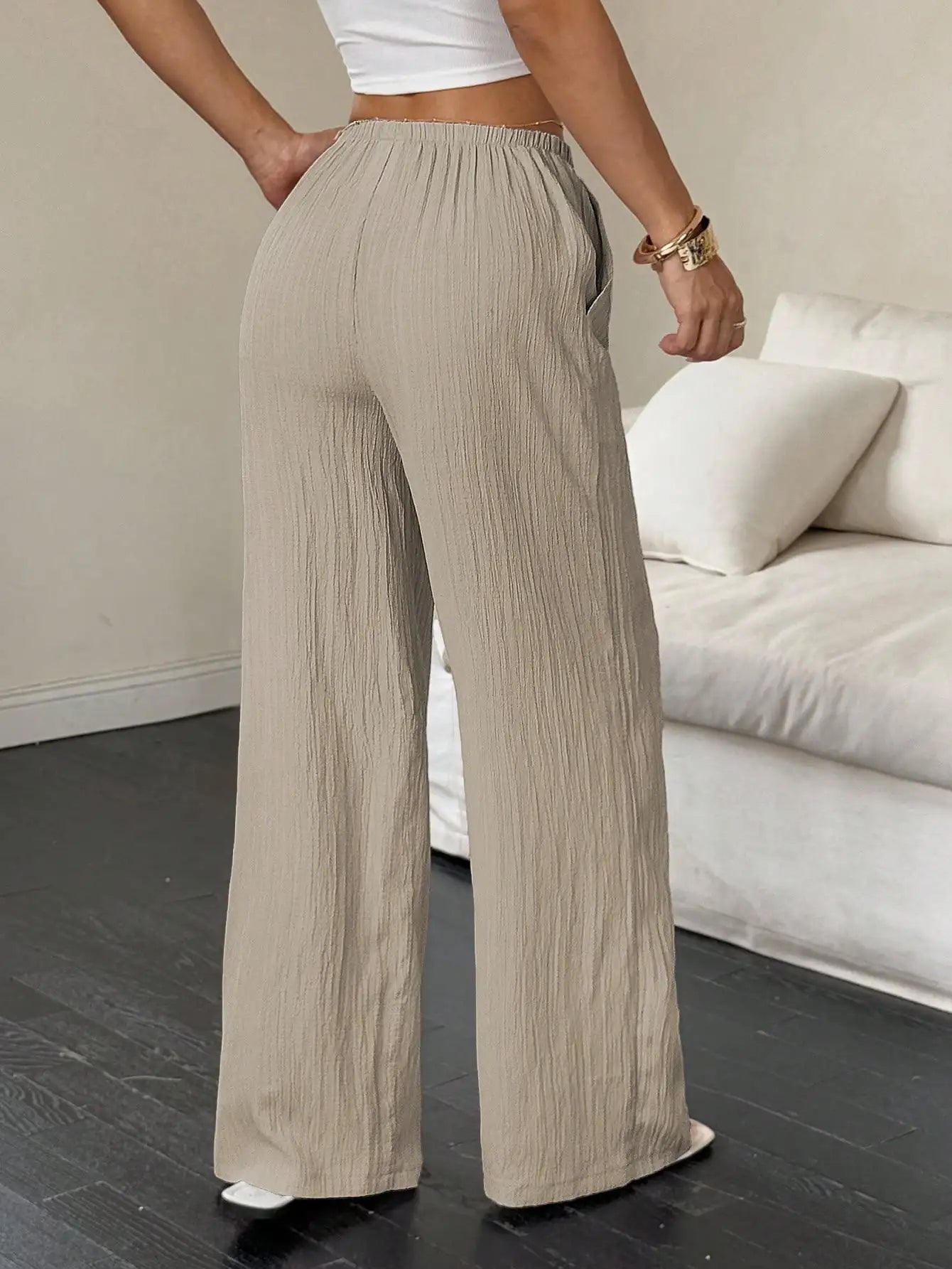 Straight Leg Floor Length Trousers