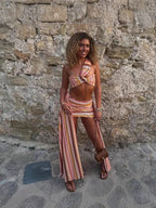Colorful Knit Sequin Two-Piece Set