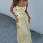 Lace Up Polka Dot Beach Dress