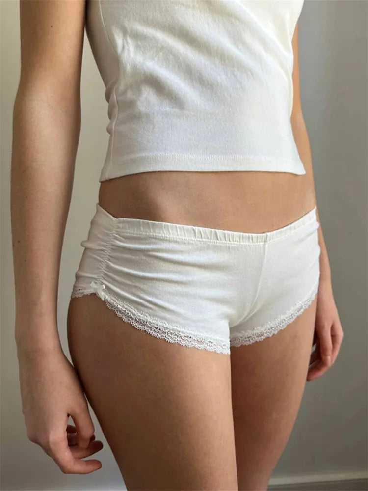Summer Lace-Trim Lounge Shorts