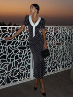 Polka Dot Printed Maxi Dress