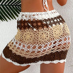 Crochet Knit Mini Bikini Top & Skirt