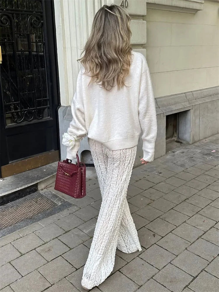 High-Waisted Patchwork Beach Trousers