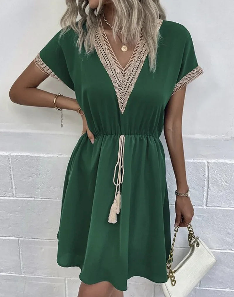 Lacey V Neck Short Beach Dress
