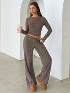 Coffee Brown Striped Co-Ord