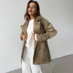 Suede Lapel Overcoat