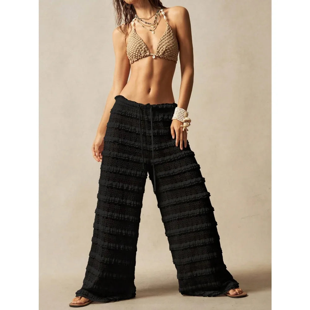 Loose-Fit Wide-Leg Beach Trousers