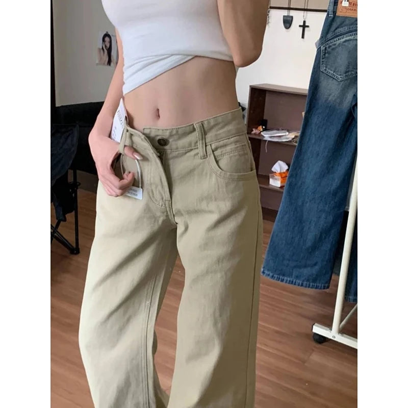Khaki Flared Jeans