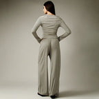 Striped Cardigan & Loose Trousers Co-Ord