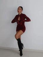Sheer Lace Mini Dress