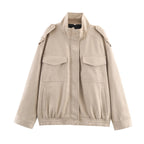 Chic Suede Zip-Up Jacket