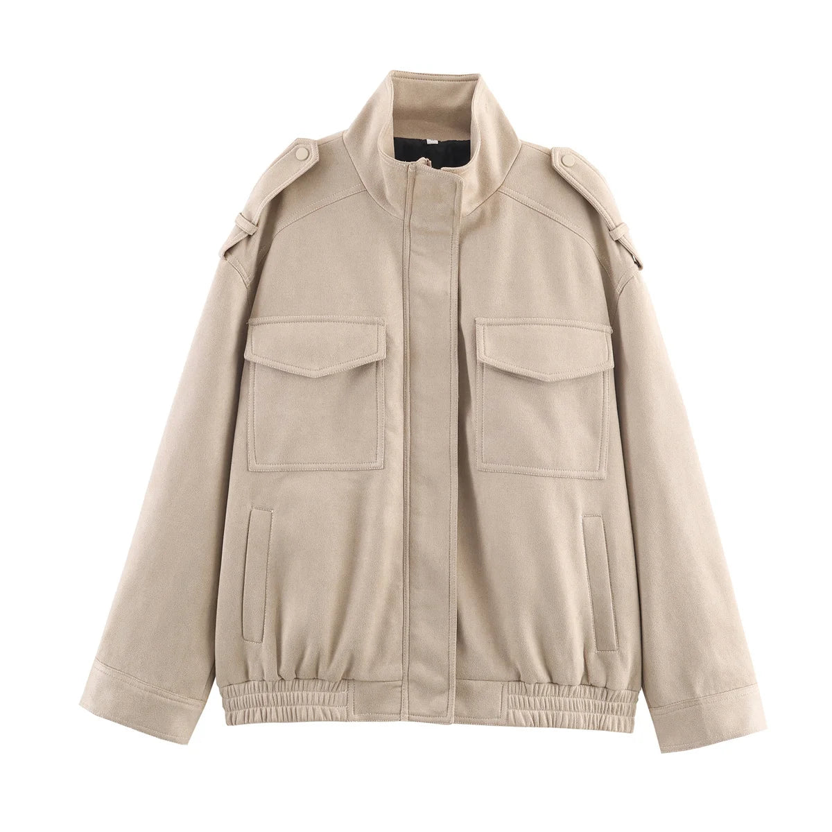 Chic Suede Zip-Up Jacket