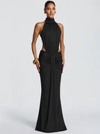 Turtleneck Backless Maxi Dress