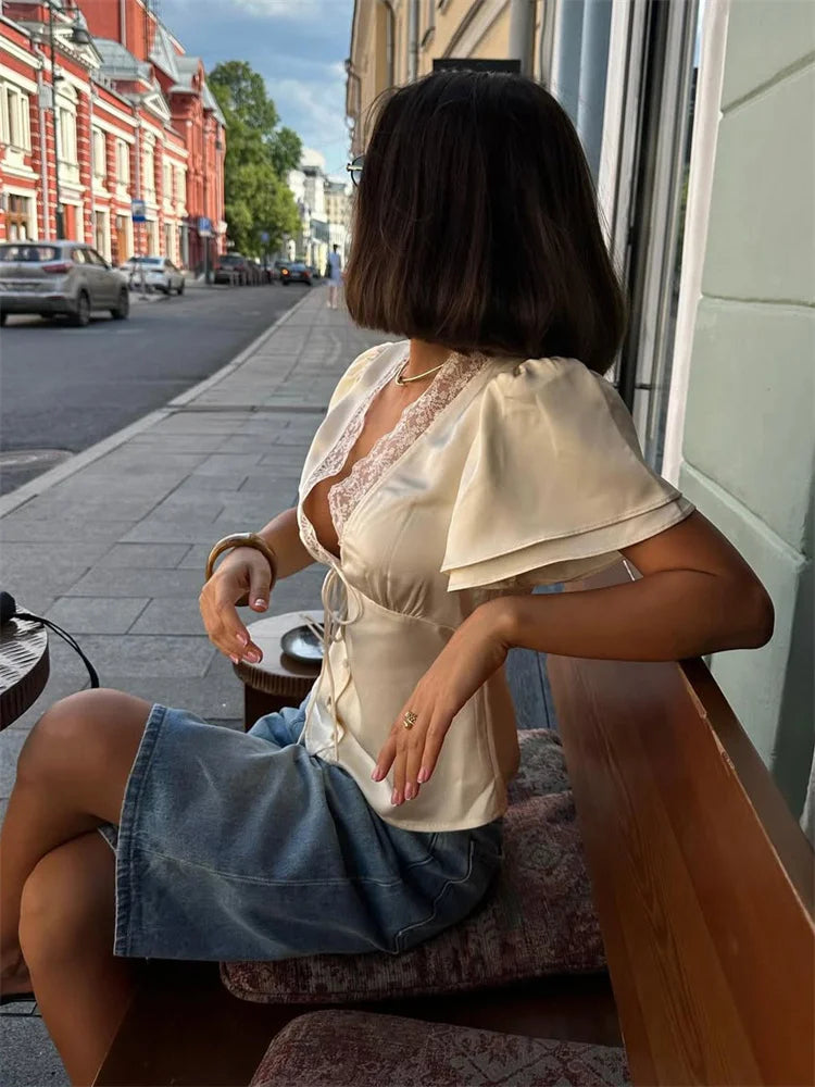 V-Neck Lacey T-shirt