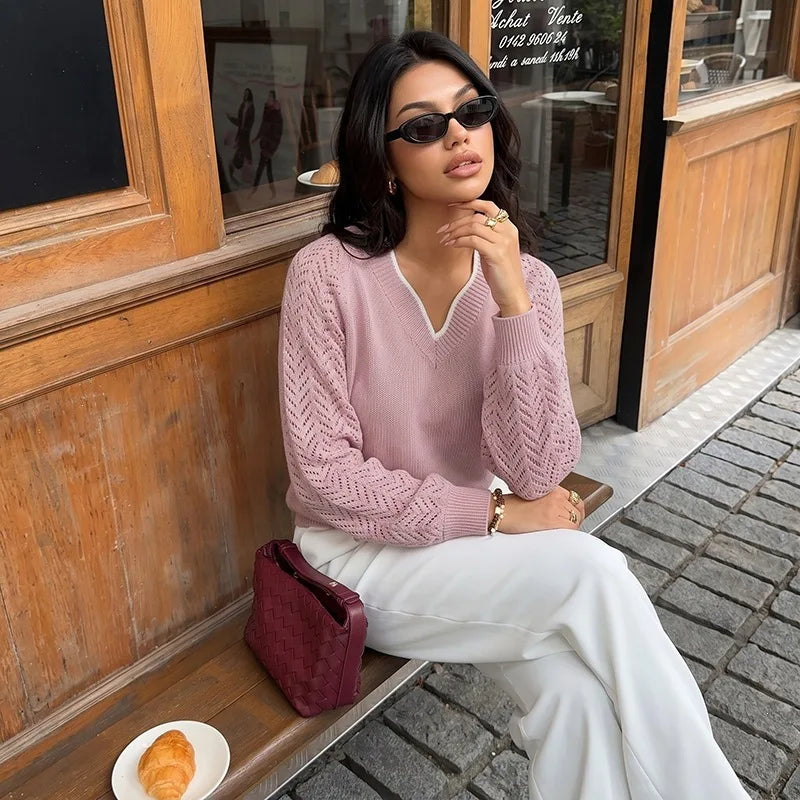 Elegant V-Neck Jumper