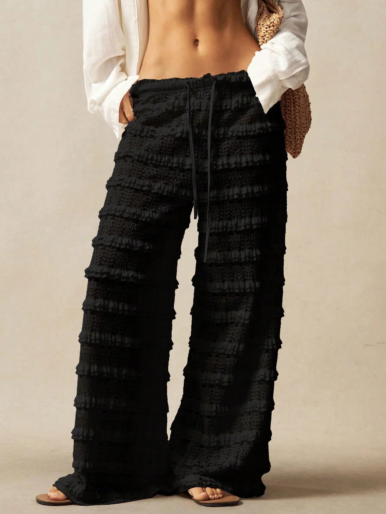Loose-Fit Wide-Leg Beach Trousers