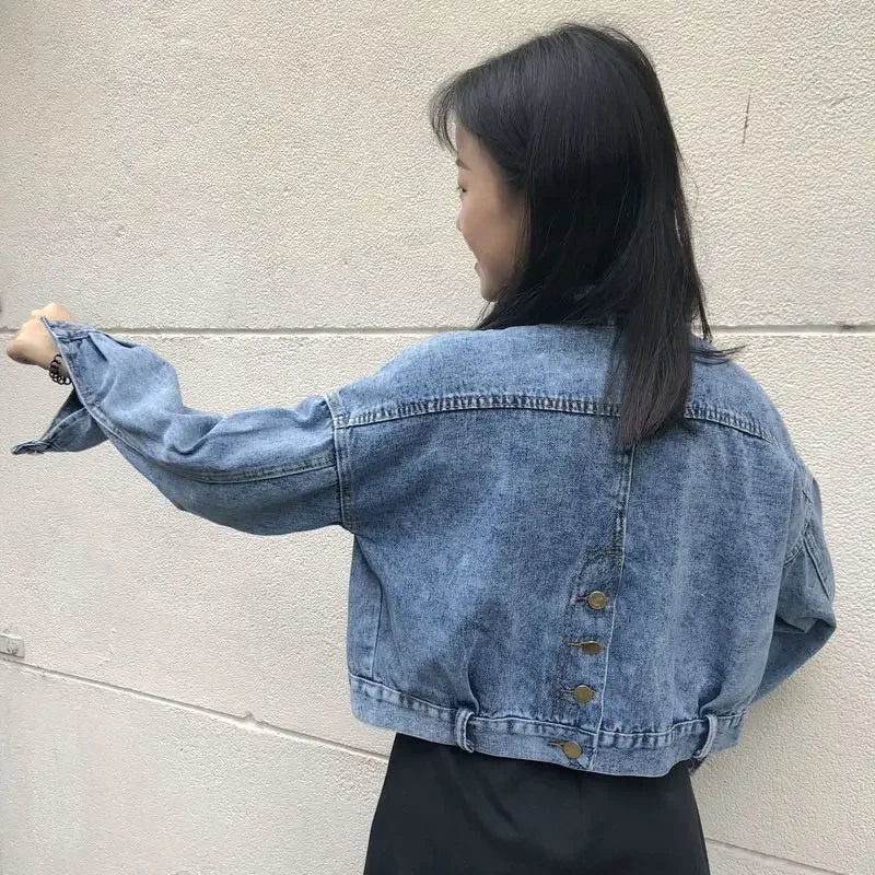 Loose-Fit, Cropped Denim Jacket