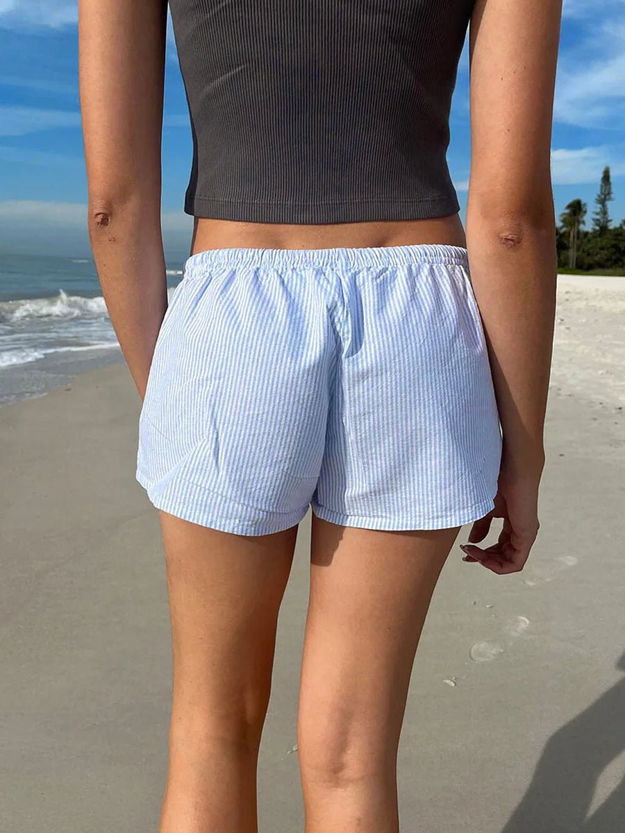 Casual Striped Wide-Leg Shorts