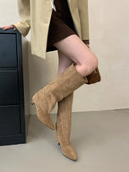 Suede Knee-High Boots