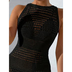 Backless Crochet Beach Dress Cover-Up