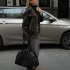 Chic Suede Bomber Jacket