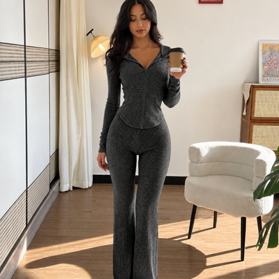 Slim-Fit Knitted Zipper Co-Ord