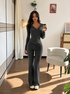 Slim-Fit Knitted Zipper Co-Ord