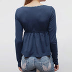 Lace Trim Low-Cut T-Shirt