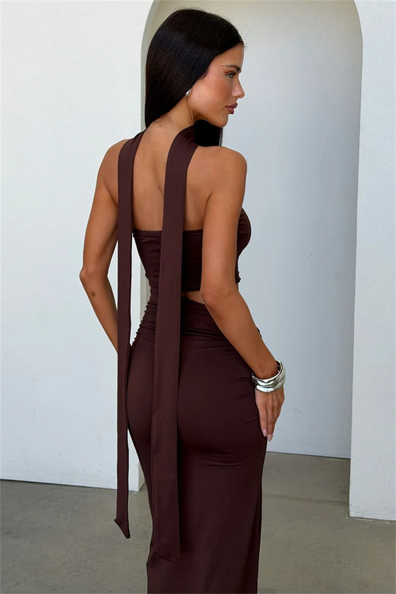 Halter Neck Maxi Dress