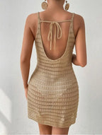 Elegant Knitted Backless Beach Dress