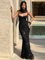 Floral Embroidery Maxi Dress